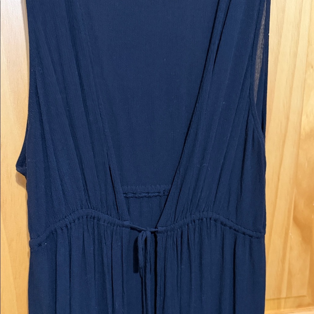 Kona Sol Black Sleeveless Open Front Swim Coverup Maxi w/ Drawstring Waist, L/XL - Picture 4 of 9